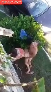 American girl with huge ass caught receiving doggie in public